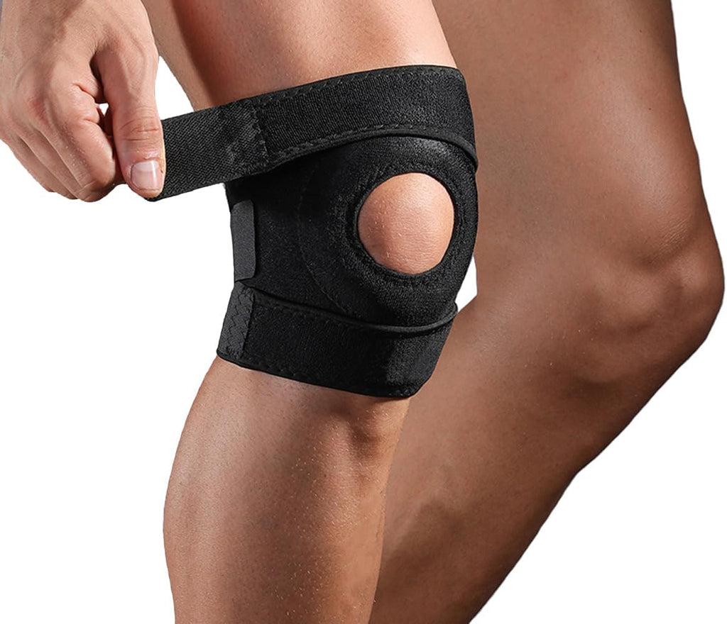 Knee Brace for Men Women Knee Braces for Knee Pain, Patellar Tendon Support Strap, Knee Brace for Meniscus Tear Compression Sleeve, Fit Under 170lbs (Black)
