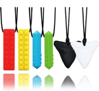 Chewy Necklaces for Sensory Kids, 6 Pack Chew Necklaces for Sensory Boys and Girls with Autism, ADHD, SPD, Chewing, Biting, Silicone Oral Sensory Chew Teething Toys for Adults Reduce Anxiety Fidget