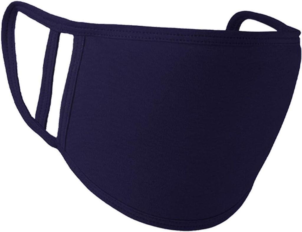Trimming Shop Kids Face Mask Reusable Washable Face Covering for Children 2 Ply Face Mask, Cotton Face Mask Breathable Safety Mask Protection from Pollution, Navy Blue, 14cm x 10cm, 1pc