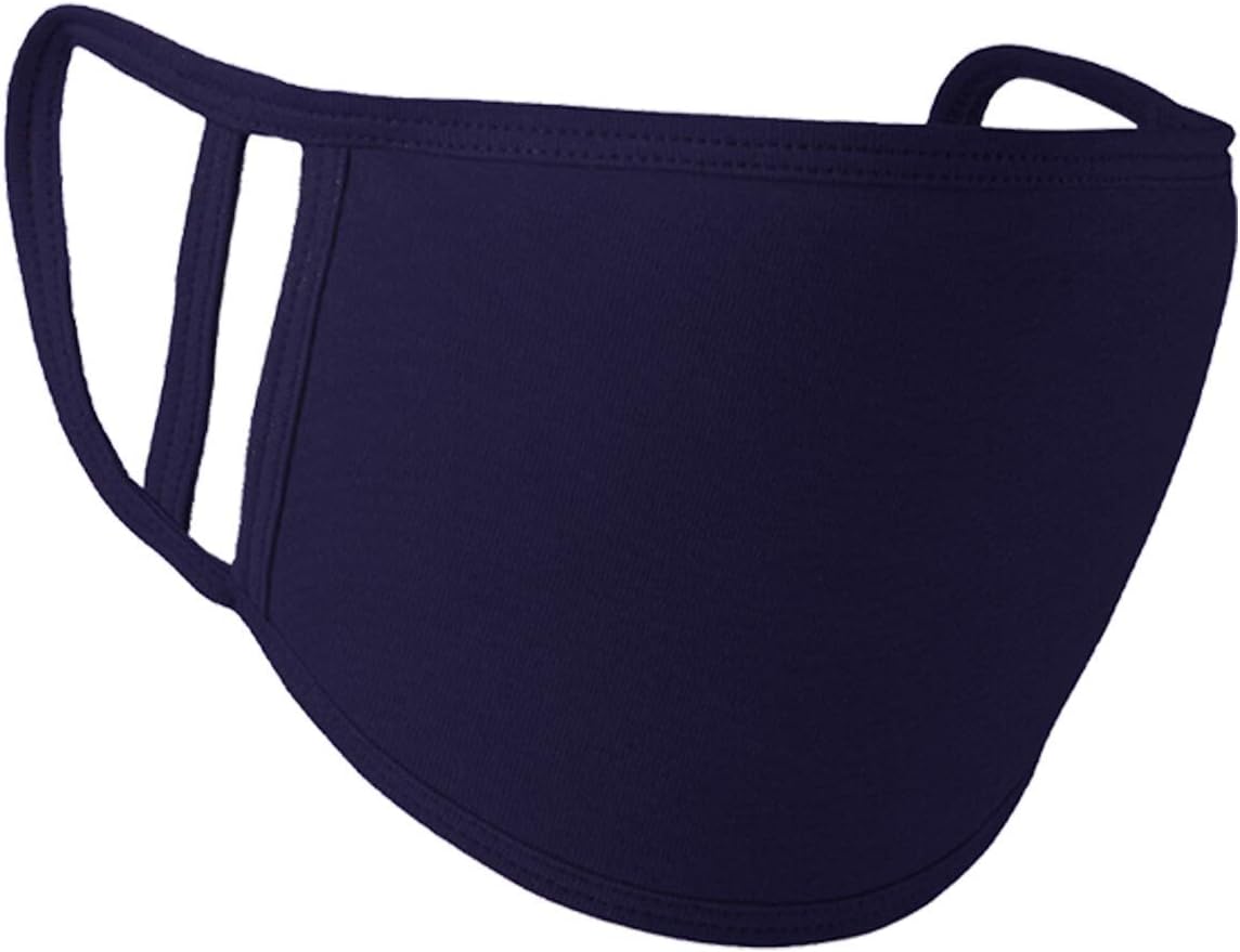 Trimming Shop Kids Face Mask Reusable Washable Face Covering for Children 2 Ply Face Mask, Cotton Face Mask Breathable Safety Mask Protection from Pollution, Navy Blue, 14cm x 10cm, 1pc