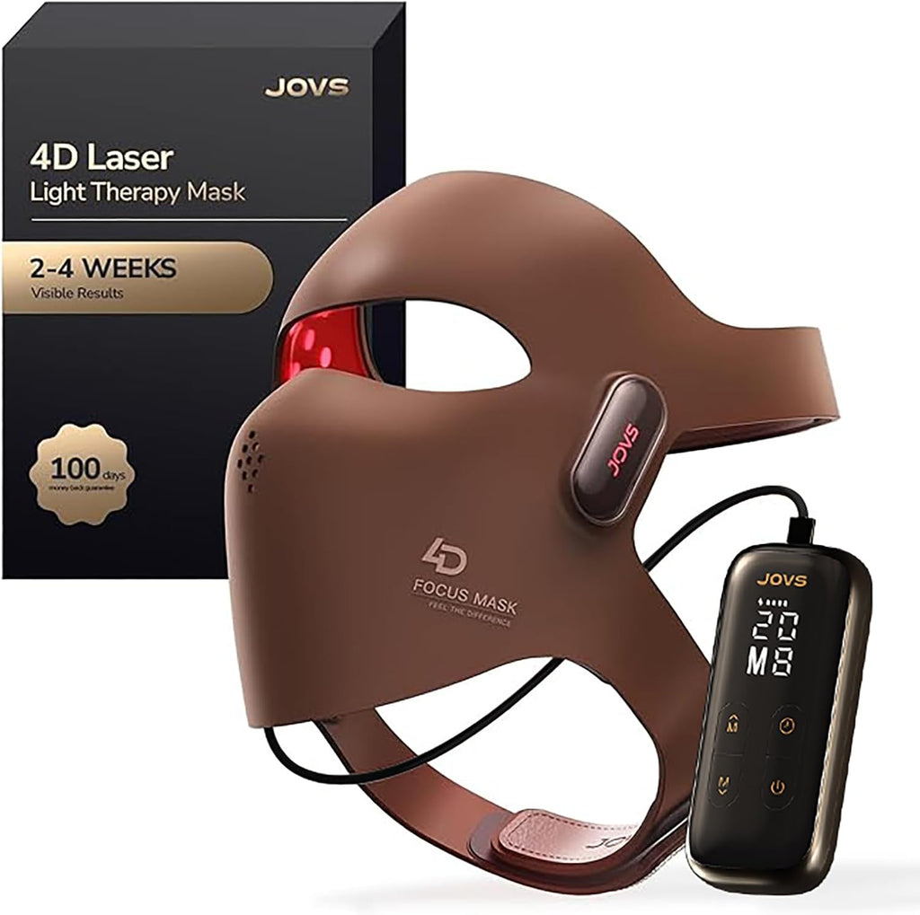 JOVS 4D Laser Therapy Mask for Face, LED Red Light Therapy Face Mask with 4 Wavelengths for Deep Anti-Aging, Precision Anti-Wrinkle, Skin Firming & Radiant Glow, 6x More Powerful Than LED, Gift
