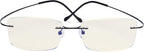 CessBlu Rimless Blue Light Blocking Glasses for Men Reading Computer Titanium Computer Readers Cut UV Rays Bendable