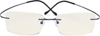 CessBlu Rimless Blue Light Blocking Glasses for Men Reading Computer Titanium Computer Readers Cut UV Rays Bendable