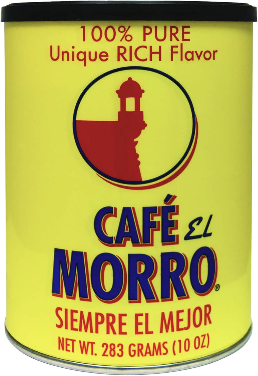 Café El Morro Dark Roast Espresso Ground Coffee Authentic Dark Roast Style Bold Espresso Powder Premium Gourmet Coffee Experience in a Rich, Full-Bodied 10 oz Can for Daily Brewing