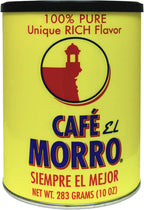 Café El Morro Dark Roast Espresso Ground Coffee Authentic Dark Roast Style Bold Espresso Powder Premium Gourmet Coffee Experience in a Rich, Full-Bodied 10 oz Can for Daily Brewing