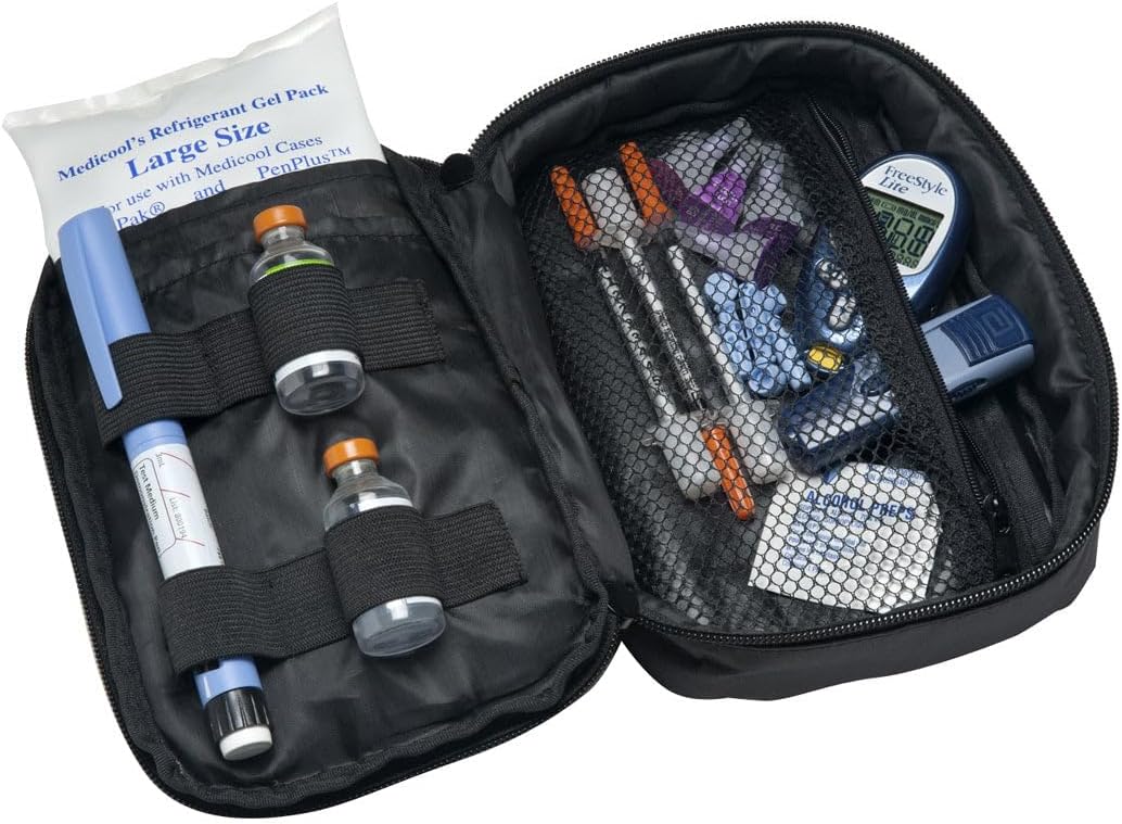 Medicool Daily Diabetic Organizer Portable Insulin Travel Case Large Gel Pack | DDO