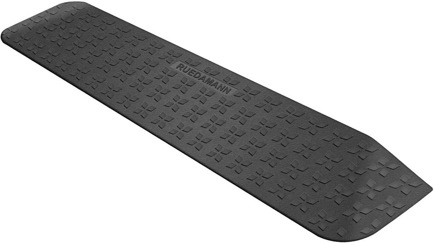 Ruedamann 1" Rise Rubber Threshold Ramp, 42.9" Wide Wheelchair Ramp, 2200 Lbs Capacity, Entry Ramp with Non-Slip Surface, for Wheelchairs, Scooter, Power Chairs, Driveways, Curb