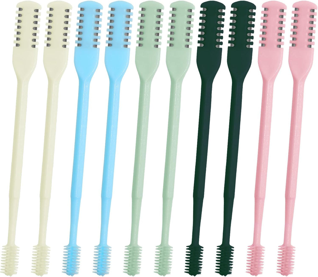 10 PCS 2-in-1 Nasal Hair Cutter,Double Sided Nose Hair Knife,Upgrade Double Sided Nose Hair Knife,Nasal Hair Cutter for Men Women, Soft Cleaning Brush (5 Colors)