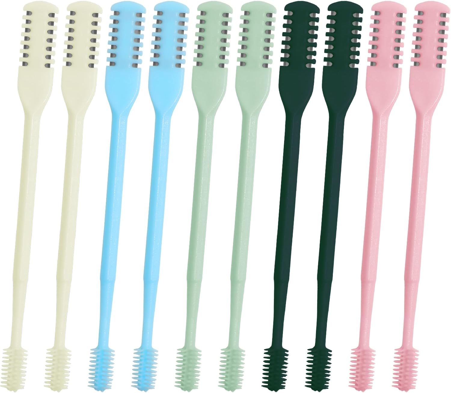 10 PCS 2-in-1 Nasal Hair Cutter,Double Sided Nose Hair Knife,Upgrade Double Sided Nose Hair Knife,Nasal Hair Cutter for Men Women, Soft Cleaning Brush (5 Colors)