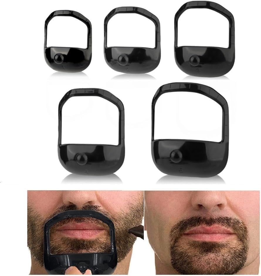 5 PCS Beard Shaper Set for Men - Goatee Shaper, Beard Lineup Tool, Beard Template & Stencil, Versatile Face Hair Styling Tool