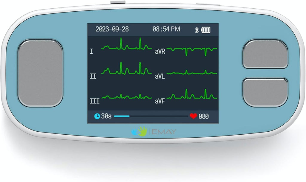 EMAY 6L Portable ECG Monitor | Record ECG and Heart Rate in 6 Channels | Compatible with Smartphone and PC | No Subscription Required