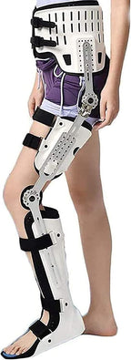 Adjustable Hip Knee Ankle Foot Orthosis Thigh Knee Joint Calf Ankle Fixation Brace Hip Walking Surgery Ligament Support with Walking Boots,Right,Above 90