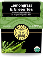 Buddha Teas - Organic Lemongrass & Green Tea - For Health & Wellbeing - Organic Tea - With Antioxidants & Minerals - Clean Ingredients - Caffeinated - OU Kosher - 18 Tea Bags (Pack of 1)