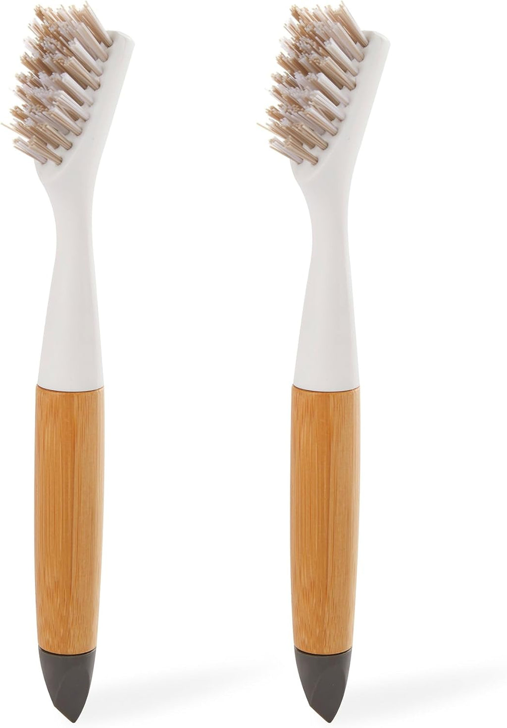 Full Circle Micro Manager, Deep Cleaning Brush for Crevices, Shower, & Grout, Tough Bristles, Sustainable Bamboo Handle, 2-Pack