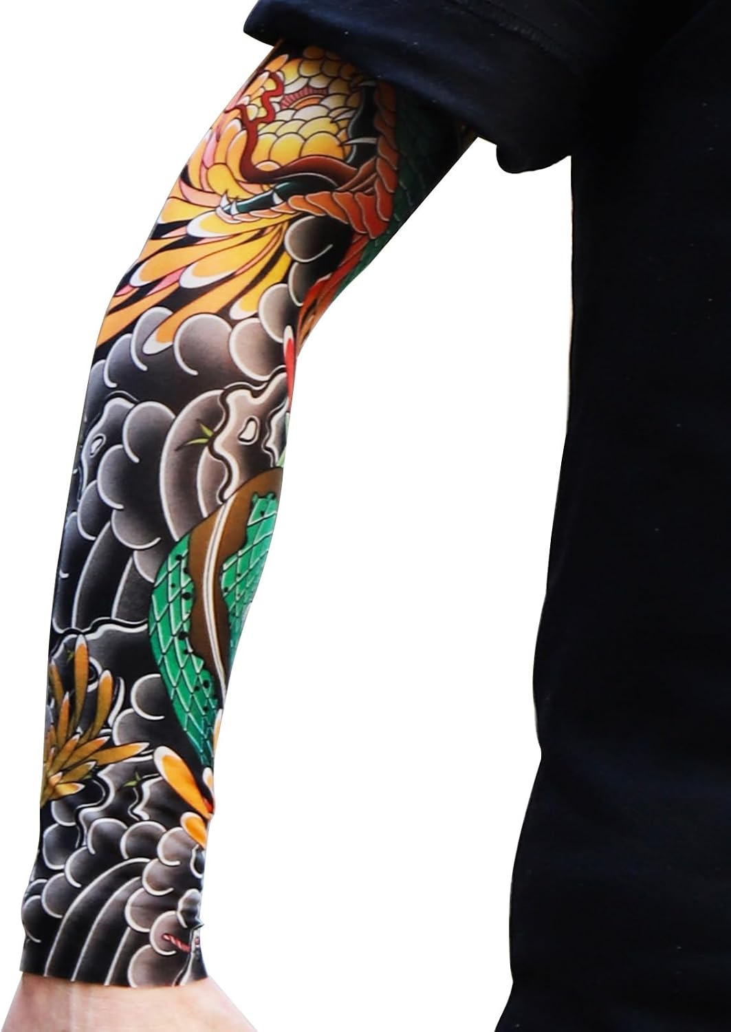 Cooling Sun Protection Tattoo Sleeves for MenWomen,UltraRealistic,UltraThin Breathable,Seamless Cuffs,High Stretch