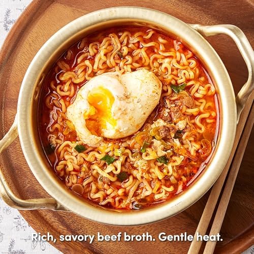 OTOKI Jin Ramen Spicy Cup Noodles – Authentic Korean Instant Cup Ramen with 13-Hour Simmered Beef Bone Broth, Bold & Fiery Flavor, Ready in 4 Minutes, 2.29 oz (Pack of 6)
