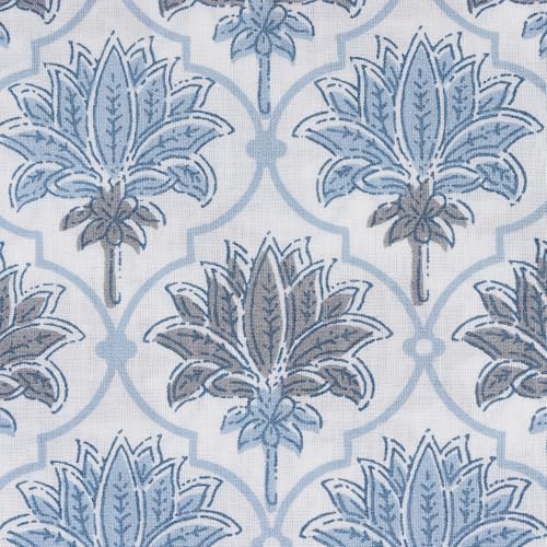 Indian Printed 100% Cotton Cocktail Napkins, Set of 4 20X20 Indian Wedding Decor (Blue and Gray)