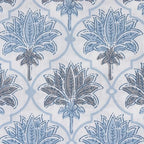 Indian Printed 100% Cotton Cocktail Napkins, Set of 4 20X20 Indian Wedding Decor (Blue and Gray)