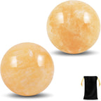Learay 2Pcs Baoding Balls, Baoding Balls for Hand Therapy, Chinese Health Exercise Massage Balls with Carry Pouch for Stress Relief Meditation Ball(Beige/1.57 inch)