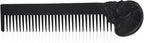 Oil Skull Pattern Zinc Alloy Comb - Pocket-Size Styling Tool for Head Hair or Beard, Suitable for Home and Salon (Black)