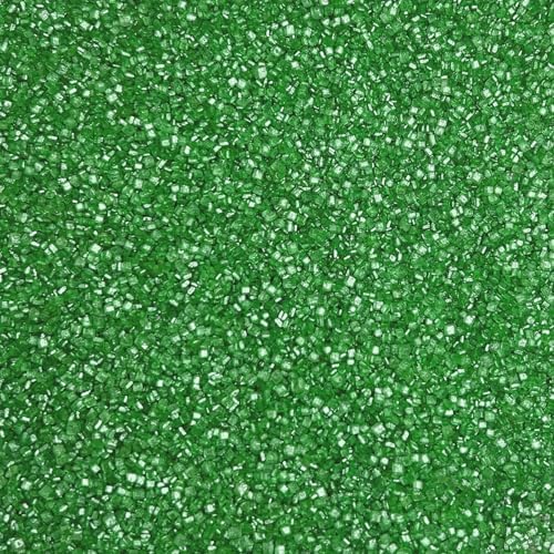 Green Sanding Sugar Sprinkles, 4.6 oz Edible Sparkling Sugar Crystals for Baking Topping, Cupcakes, Cookies, Ice Cream & Cake Decorating, Wedding Party Christmas Supplies