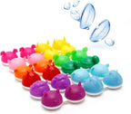 Cyrank Contact Lens Case, Color Contact Lenses Contact Cases Cute 12 Pack Contact Lens Cases Colorful Bulk Box Holder Container Storage Kit Portable Contact Lens Care Cases