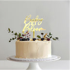 Baby in Bloom Gold Acrylic Cake Topper,Baby Shower Cake Sign-Pregnancy Reveal,Birth Announcement,Custom Baby Cake Topper