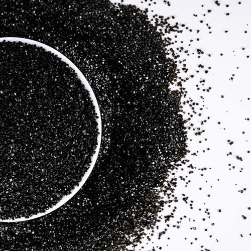 Kasvan Sanding Sugar Sprinkles - Edible Sugar Crystals, Baking Cake Decorations, Ice Cream Toppings cupcake Decorating, Wedding Party Chirstmas Supplies, 85g/3.2oz (Black)