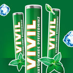 Vivil Natural Peppermint Rolls 12 Rolls 348 g (12.28 Oz) - Pastilles with Peppermint, Germany