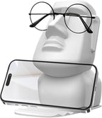 Easter Island Statue Glass Holder, Funny Stone Stand - Man Head Eyewear Quirky Home Decor | Novelty Display Eyeglass Statue, Holder Stand, Room Decoration for Nightstand Desktop Bookshelf