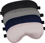 LERSVICVIL 4 Pack Eye Mask for Sleeping Silky Soft Satin Blindfold Adjustable Strap Night Eye Cover for Women Men