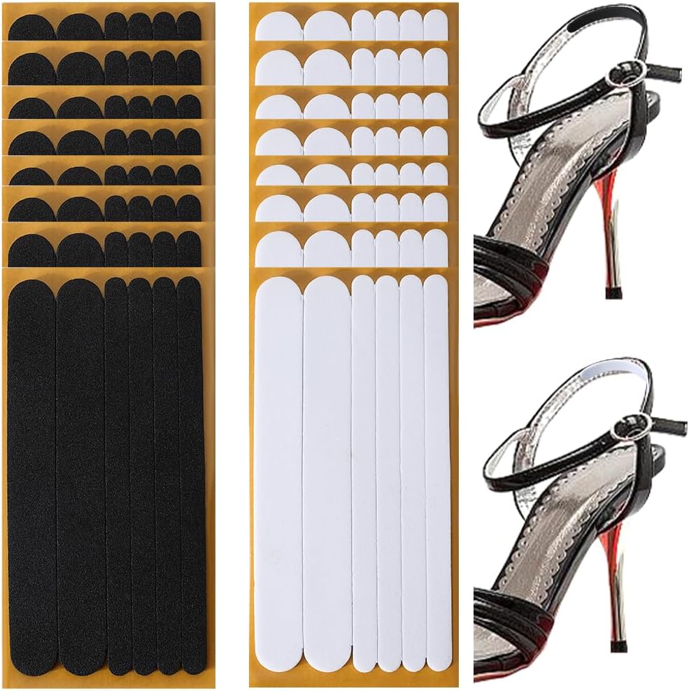 CRASPIRE 18 Sheets Shoe Strap Cushion Insert Heel Grips 2 Colors Shoe Strap Grip Self-Adhesive Foam Heel Strip Sticker Shoe Heel Protector Pads Heel Liners for Women Sandals Foot Pain Relief