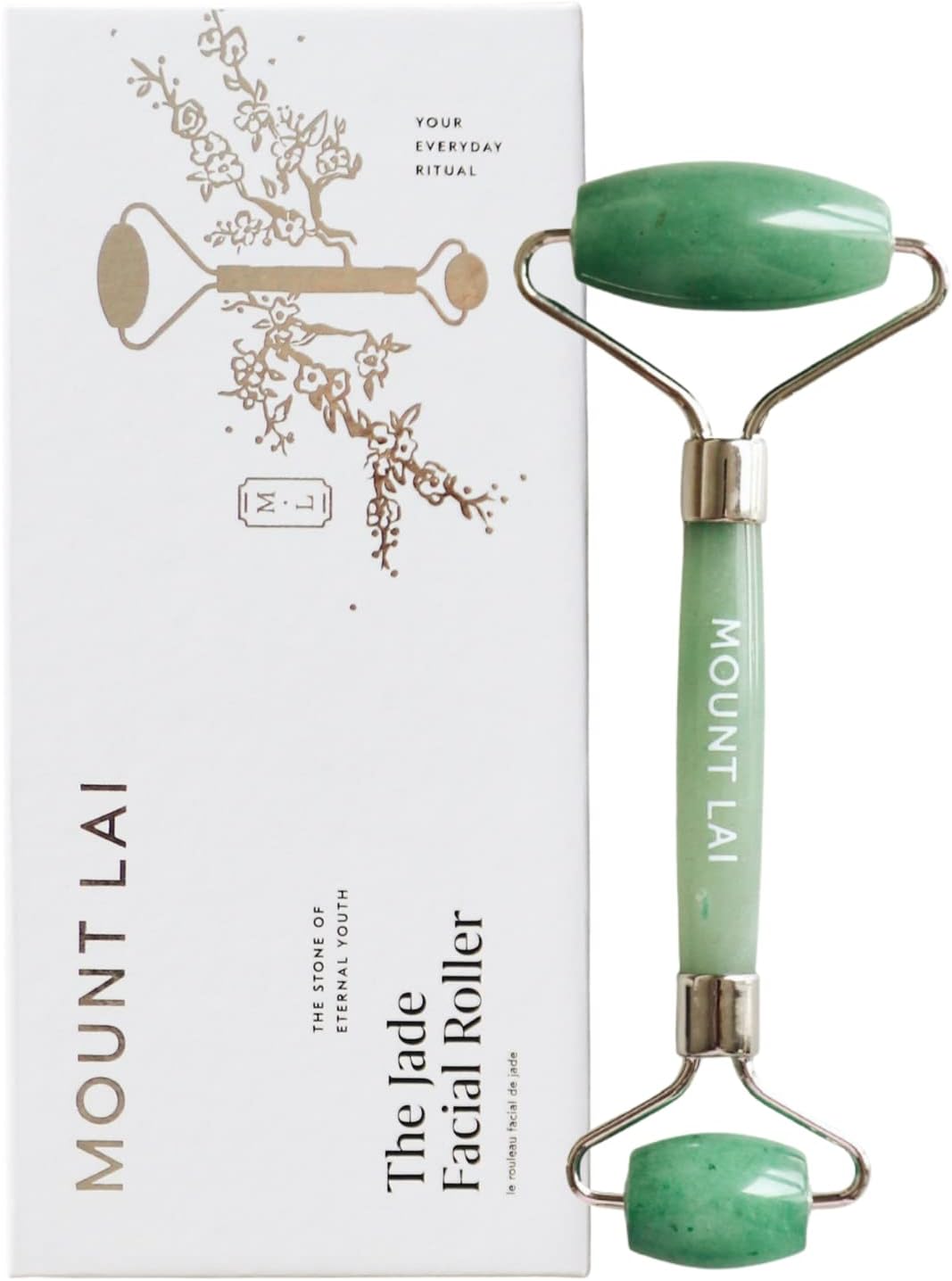 Mount Lai De-Puffing Jade Facial Roller – The Stone of Eternal Youth, Authentic Jade Face Roller for Sculpting, Soothing & Glowing Skin, Ultimate Facial Massager Tool for Self-Care Ritual