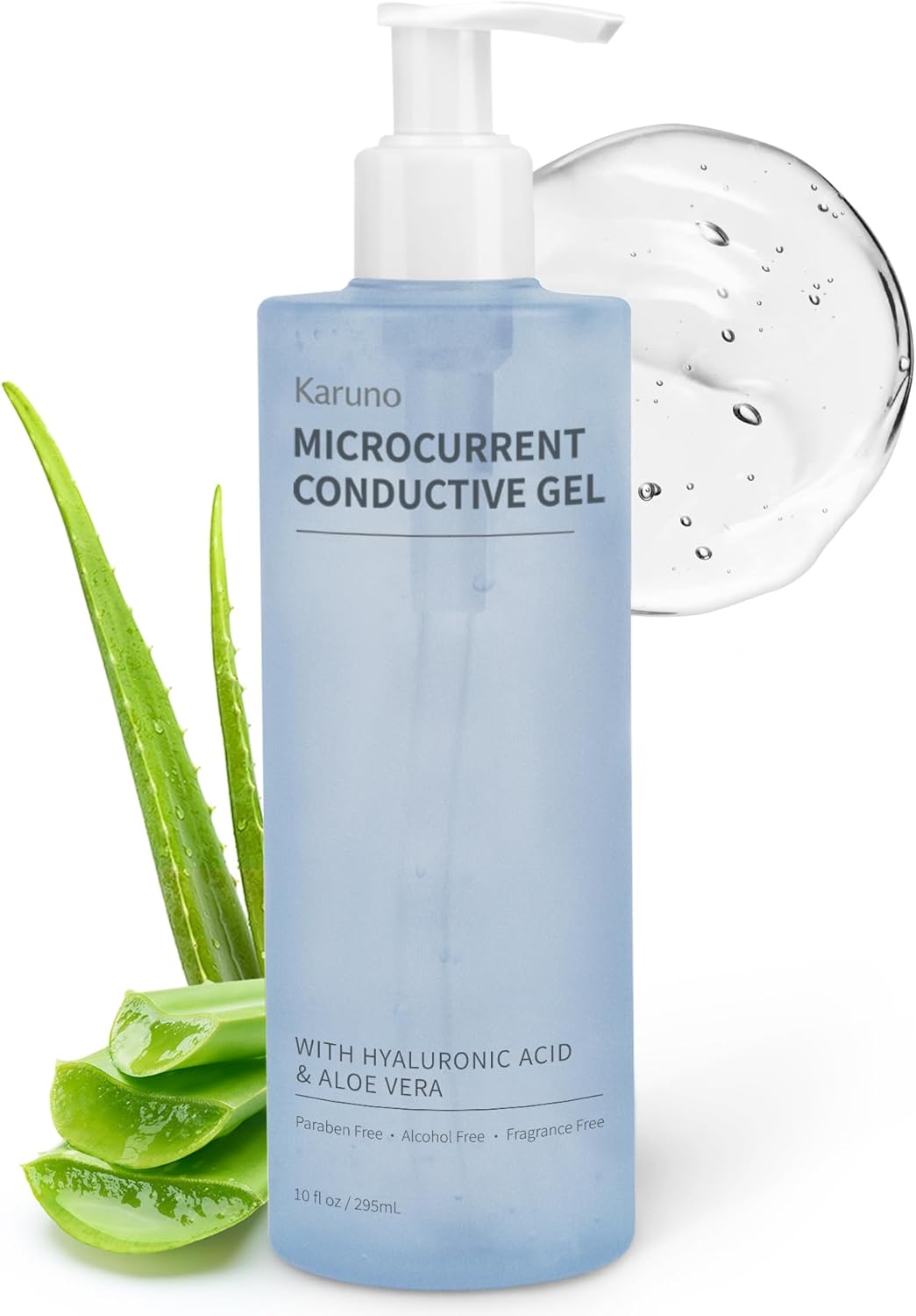 10oz Microcurrent Conductive Gel – Hydrating Gel with Hyaluronic Acid & Aloe Vera – Fragrance-Free, Paraben-Free, Non-Irritating – Safe for All Skin Types