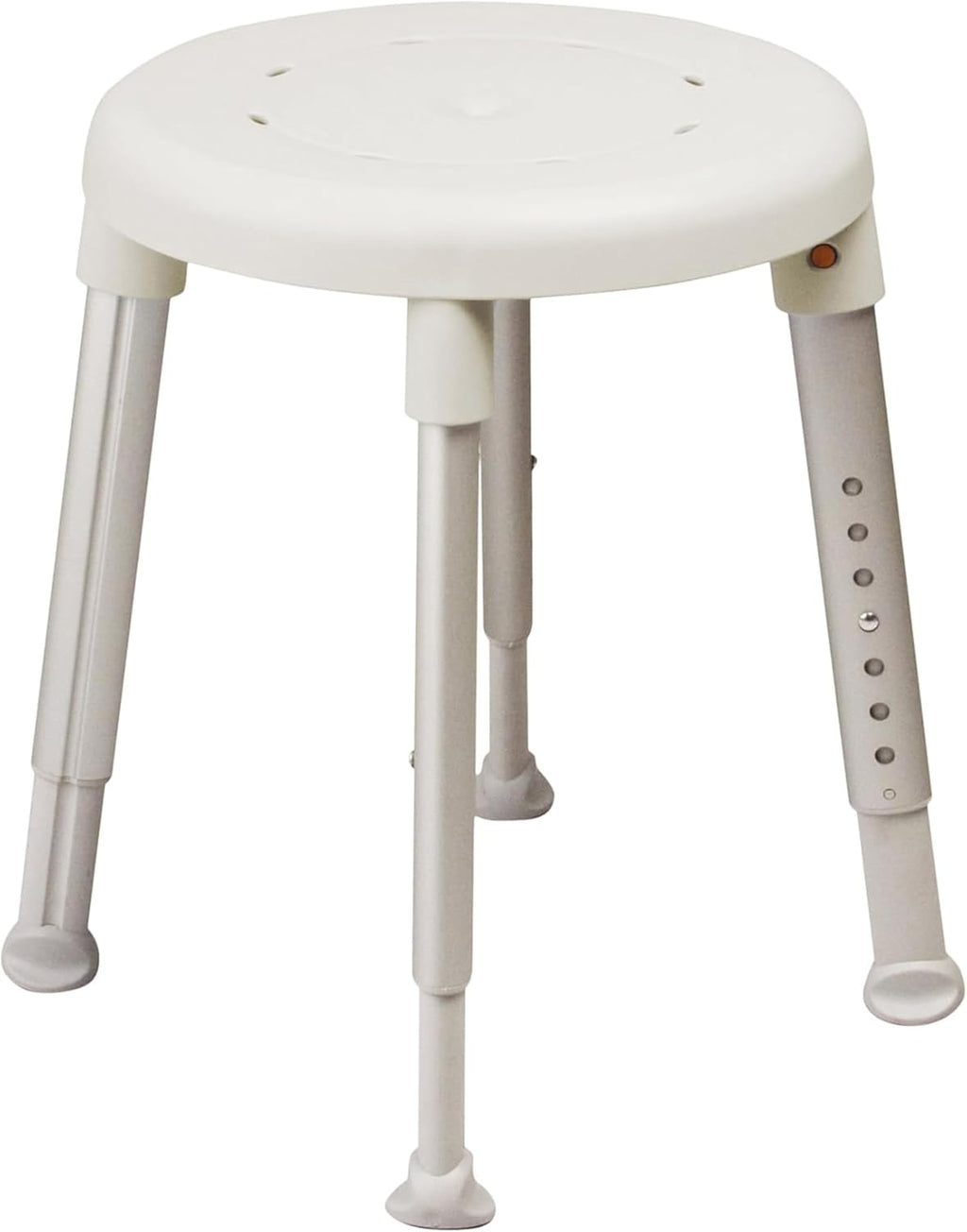 Etac Easy Round Shower Stool – Height Adjustable Shower Chair, Non-Slip Bath Chair with Drainage Holes, Stable & Tool-Free Assembly, Lightweight & Portable for Safety and Comfort