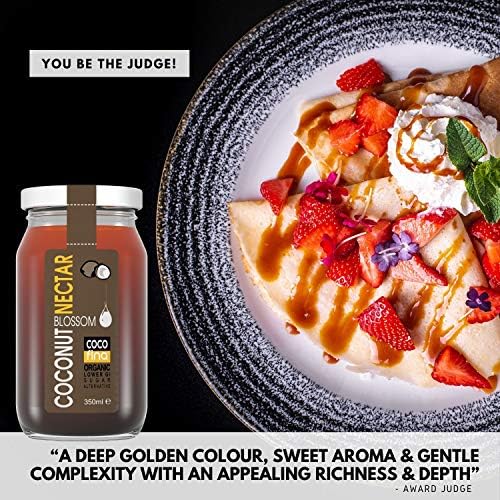 Cocofina Organic Low Glycemic Unrefined Coconut Sugar Nectar in Glass Jar 350 ml