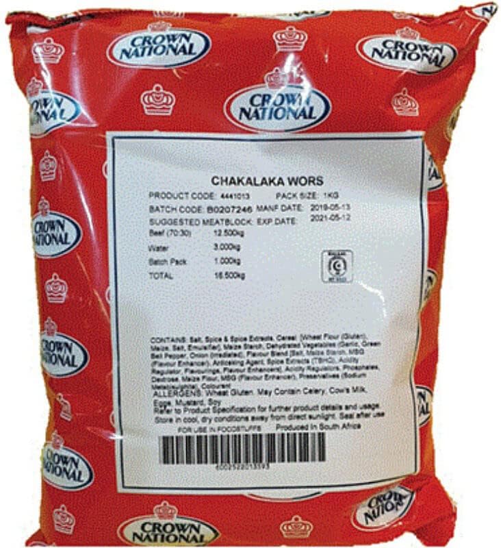Crown National Biltong Seasoning - Chakalaka Boerewors 1kg
