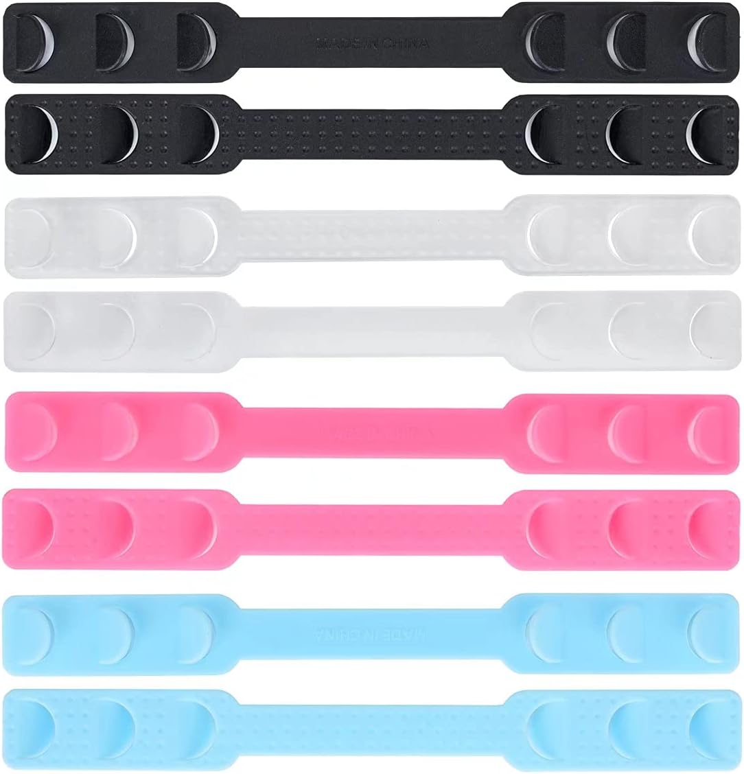 Ear Savers for Masks - Mask Holders to Protect Ears, Mask Straps for Back of Head, Face Mask Extender Strap, Mask Hooks Behind Head (8pcs, Multicolor)