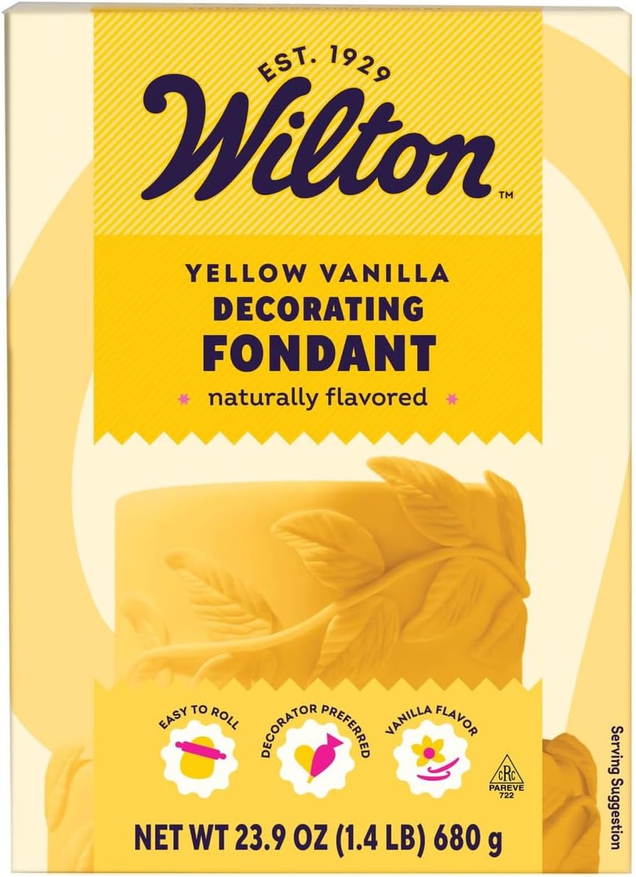 Wilton Decorator Preferred Vanilla Fondant, Soft, Ready-to-Use Fondant Icing for Cake Decorating, Flowers & Edible Accents. 23.9 oz, Yellow