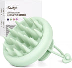Sndyi Silicone Scalp Massager Shampoo Brush, Hair Scrubber with Soft Silicone Bristles, Scalp Scrubber/Exfoliator for Dandruff Removal, Wet Dry Scalp Brush for Hair Growth & Scalp Care, Mint Green