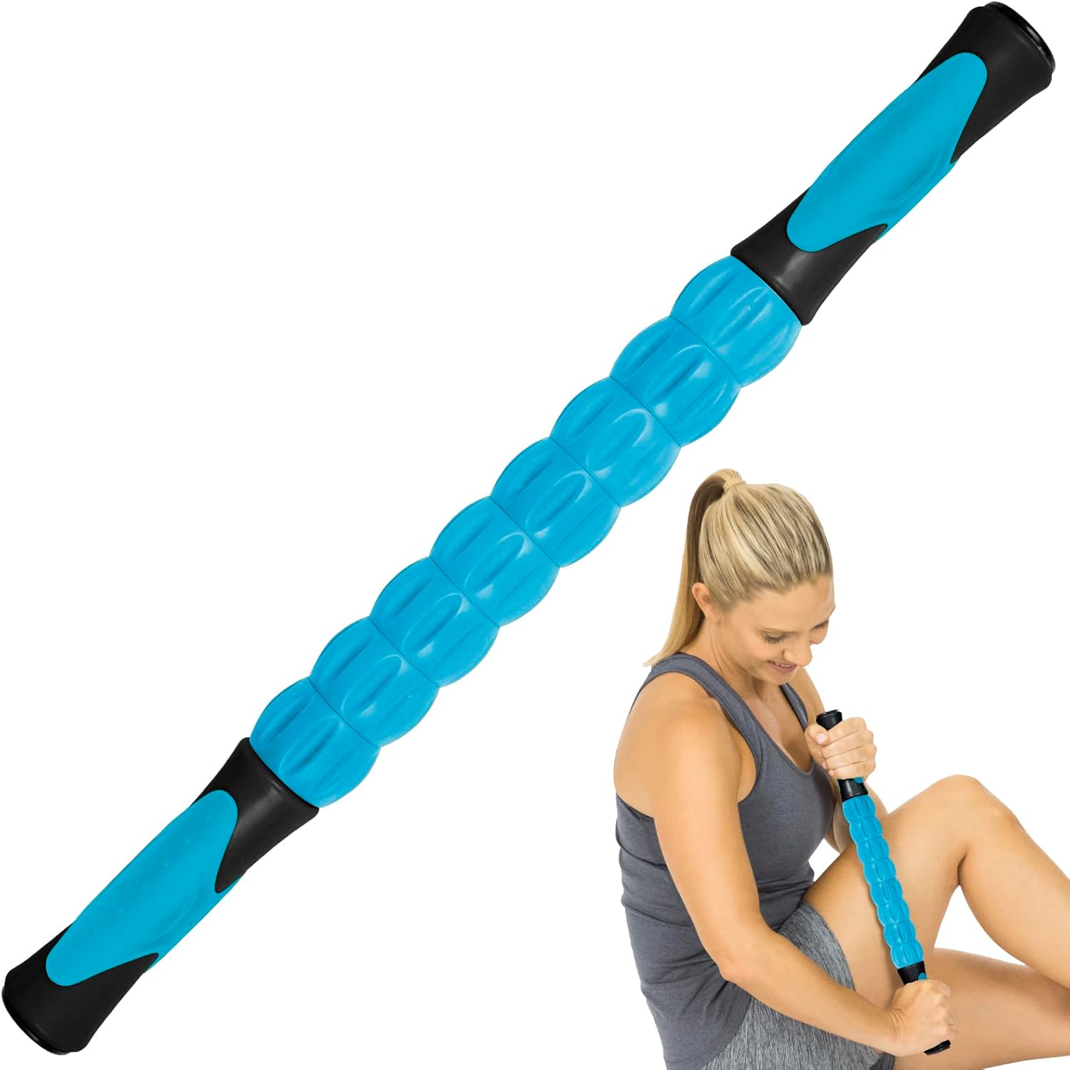 Vive Massage Stick Roller for Muscle, Back, Legs - Deep Tissue Body Fascia Massager for Hamstring, Calf, Neck Pain, Trigger Point, Exercise -Rolling Relief Tool for Physical Therapy, Recovery