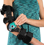 Soles Hinged Elbow Brace Support Post Op Injury Recovery, ROM Orthosis Adjustable Range of Motion One Size Fits All Unisex