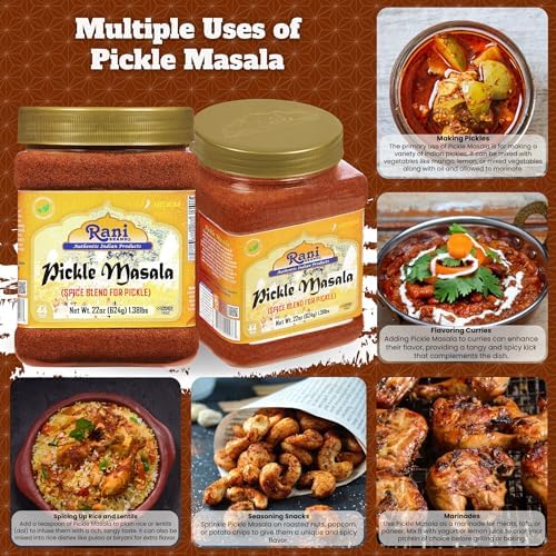 Rani Pickle (Achar) Masala Indian Spice Blend 22oz (1.375lbs) 624g PET Jar ~ Vegan | Gluten Friendly | NON-GMO | Kosher | No colors | Indian Origin