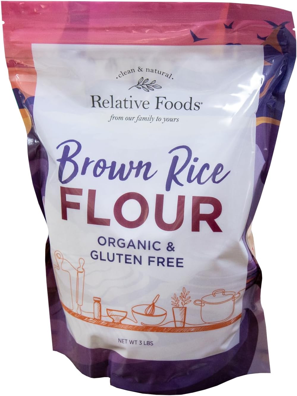 Organic Brown Rice Flour - Brown Rice Flour for Baking, Pancakes, Thickening Sauce & More - Nutrient-Rich Gluten Free - Easy to Store (3 lbs)