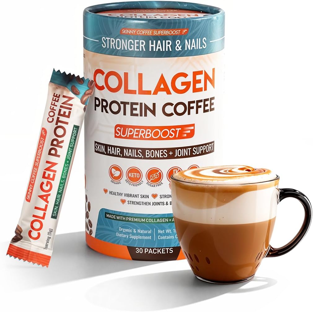 Collagen Protein Coffee Powder for Weight Loss – Supports Digestion, Bloating, Energy & Focus, Fat Burning, Joint, Skin, Hair & Nails – High-Protein for Women & Men (30 Servings)