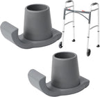 2 Pack Walker Ski Glides for Folding Walkers, Smooth Gliding Replacement Feet, Heavy Duty Walker Accessories for Seniors, Universal 1 1/8 Inch Fit for Carpet, Concrete & Hardwood Floors