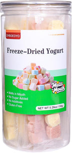 Freeze Dried Yogurt Chunks 5.3 oz, Freeze Dried Ice Cream, Crispy Skin Mixed with Fruit Flavors, Mango, Strawberry, Blueberry and Original Flavors Assorted Pack,Yogurt Fruit Snacks,Individually Wrapped