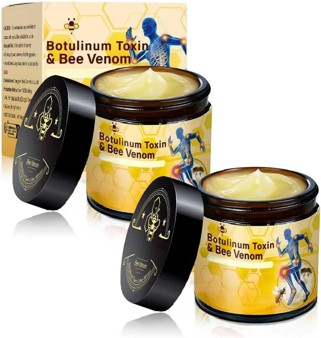 2 PCS Botulinum Toxin & Bee Venom Bone Healing Cream, Release Joint Activities Muscle Soothing Massage Gel.