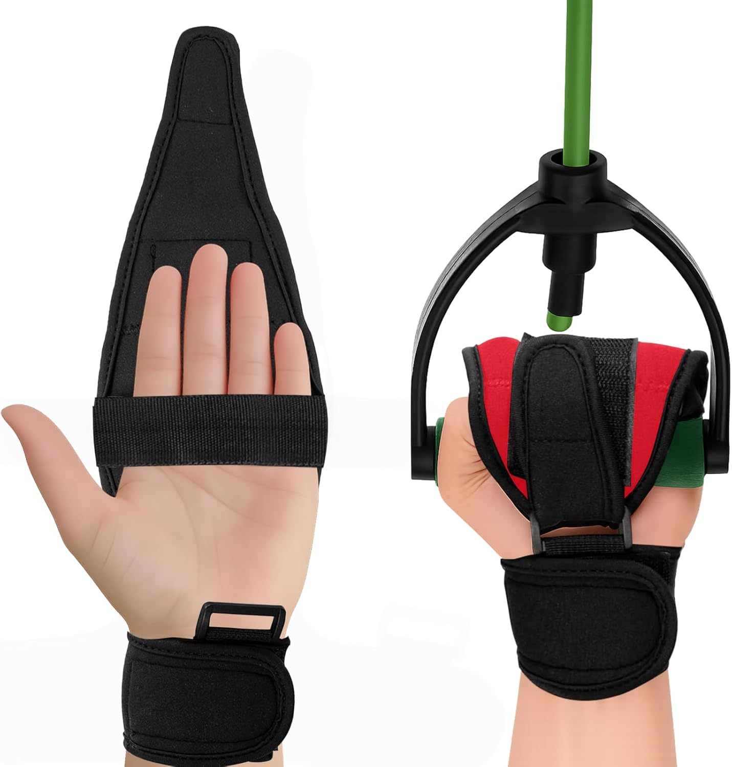 Stroke Finger Splint Brace Ability, Finger Rehabilitation Auxiliary Training Gloves for Elderly Patients, Anti-Spasticity Hand Therapy Equipment for Fist Stroke Hemiplegia Hand Training, Red