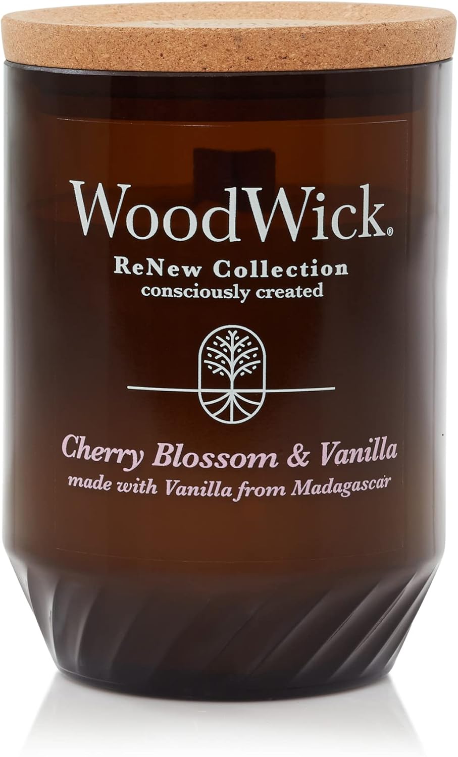 WoodWick Cherry Blossom & Vanilla Gifts for Women and Men, 13 oz. WoodWick Renew Large Candle with Crackling Wick